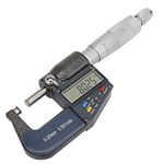 Electronic Digital Outside Micrometer 0-25mm High Precision Micro Caliper Length Measuring Tool Micrometers with LCD Display and Wrench