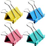 130 Pcs Binder Clips - 6 Sizes Metal Foldback Clips Assorted Size Colours Clamps Paper Clips 15mm 19mm 25mm 32mm 41mm 51mm