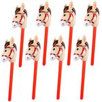 8PCS Inflatable Stick Horse for Kids - Pony/Christmas/Western Cowboy/Horse Baby Shower Birthday Party Decorations Supplies Favors Inflatable Horse Head Costume Stick (37 Inches)