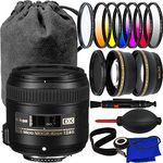 Nikon AF-S DX Micro NIKKOR 40mm f/2.8G Lens + Variable Neutral Density Filter (ND2-ND400), 0.43x Wide-Angle Lens Attachment with Detachable Macro, 6PC Gradual Color Filter Kit & More (19pc Bundle)