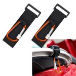 Mearo 2PCS Helmet Hanger, Motorcycle Luggage Hook, UTV Hook for Hanging Headsets, Helmet and Goggles, Multipurpose Heavy Duty Strap Lock Handlebar Hook for Motorcycle Bicycle Stroller (Orange)