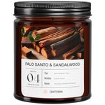 Premium Palo Santo Aromatherapy Candles - 100% Natural Soy Wax for Clean Burning, Relaxing & Purifying Scent, Hand-Poured, Eco-Friendly, Perfect for Meditation, Stress Relief & Home Decor - 8 oz