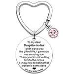 SDOFY Funny Daughter in Law Gifts from Mother in Law Daughter in Law Birthday Christmas Gifts Wedding Gifts Keyring for Daughter in Law