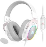 Redragon H510 Zeus-X RGB White Wired Gaming Headset - 7.1 Surround Sound - 53MM Audio Drivers in Memory Foam Ear Pads w/Reliable Fabric Cover- Multi Platforms Headphone - USB Powered for PC/PS4/NS