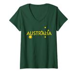 Womens AUSTRALIA FLAG SPORTS SOCCER FOOTBALL RUGBY JERSEY V-Neck T-Shirt