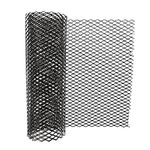 Universal Car Grill Mesh 40"x13" Black Painted Rhombic-Shape Grids Aluminum Alloy Car Grill Mesh Sheet Vehicle Grille Mesh (10 * 20mm)