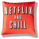 Vendola Netflix Printed Cushion Cover with Filler (Netflix Chill, 16X16 inches)