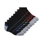 PUMA Kids' 8 Pack Low Cut Socks, Black/Red, 9-11