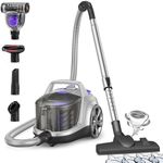 Aspiron Canister Vacuum Cleaner, 24Kpa Bagless Vacuum Cleaners, 3.7QT Large Dust Cup, Double HEPA Filter, Retractable Cord, 1200W Lightweight Vacuum Cleaner with 5 Tools for Hard Floors, Purple