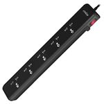 Artis AR-5SS-CB 5 Universal Sockets with Single Switch Surge Protector & Child Safe Shutter Protection Black