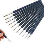 11PCS Miniature Paint Brushes, Detail Fine Tip Paint Brushes Set with Ergonomic Handle - Suitable for Acrylic Painting, Oil, Face, Nail, Scale Model Painting