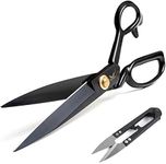 Dressmaking Scissors - 12 Inch (30.5 cm) Professional Sewing Scissor High Carbon Steel Sharp Scissors, Heavy Duty Leather Scissors for Cutting Fabric, Clothes, Leather, Raw Materials (Black)