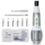 WORKPRO Electric Cordless Screwdriver Set, 4V USB Rechargeable Screwdriver Kit with LED Light, Small Screwdriver with 7pcs Screwdriver Bits and case, Perfect for Home, Office, and Apartment Repairs