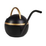 DecorBrio - 1 Liter Metal Black Gold Color Watering Can for Plants Indoor Outdoor Garden, Rust Free Gardening Tools-(16” X 6” X 7”Ht)