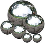 Set of 6 Stainless Steel Gazing Ball 50-150 mm Mirror Polished Hollow Ball Reflective Garden Sphere for Home Garden Pool Pond Water Feature Decorations