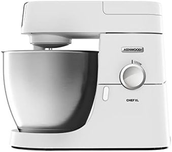 Kenwood Chef XL Stand Mixer KVL4100W, Kitchen Machine with Beater, Whisk and Dough Hook Attachments, 6.7L Dishwasher Safe Stainless Steel Bowl, 1200W Motor, White