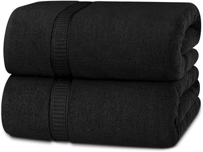 Utopia Towels - Luxueux Drap de Bain géant 2 pièces, 100% Coton filé à Anneaux, très Absorbant et à séchage Rapide, Serviette de Bain/Serviette de Sauna, Super Douce (90 x 180 cm, Noir)