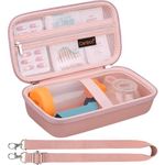 Canboc Travel Case for Asthma Inhaler, Handheld Spacer for Adults and Kids, Mask, Inhaler Spacer Bag with Removable Shoulder Strap, Mesh Pocket fit Medicine or Essentials, Rose Gold (Case Only)