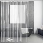 DOPROP Clear Bathroom Shower Curtains 12G Thick Heavy Duty See Through Shower Curtain Liners Anti Mould Proof Resistant Waterproof Transparent Shower Curtains Non Toxic Washable Easy Care,180x180CM