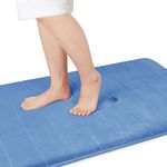 Yimobra Memory Foam Bath Mat Large Size, 92 x 61 cm, Soft and Comfortable, Super Water Absorption, Non-Slip, Thick, Machine Wash, Easier to Dry for Bathroom Floor Rug, Blue