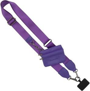 Save the Girls Clip & Go Phone Lanyard Crossbody Strap with Wallet, Purple