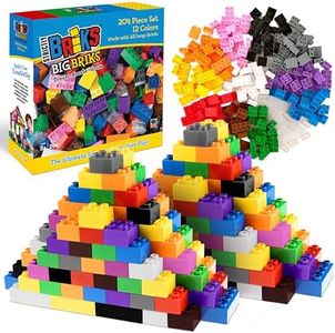 Strictly Briks Toy Large Building Blocks for Kids and Toddlers, Big Bricks Set for Ages 3 and Up, 100% Compatible with All Major Brands, 12 Rainbow Colors, 204 Pieces