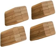 Comfify Set of 4 Bamboo Wall Hooks for Hanging Coats, Hats, Towels and More - Wall Mount Hooks for Hallway or Bathroom - Heavy Duty Wall Hooks