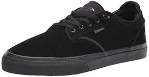 Emerica Men's Dickson Low Top Vulc Skate Shoe, Black/Black, 9