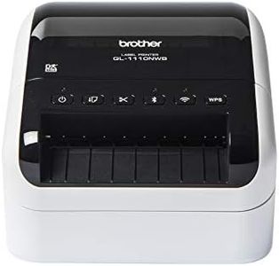Brother QL-1110NWB Label Maker, Wireless/USB 2.0/Network/Bluetooth, Shipping & Barcode Label Printer, Desktop, Up to 4 inch Wide Labels, Includes 41 x Large Shipping Labels & 62mm Continuous Tape Roll