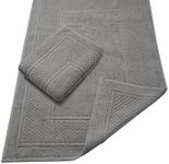 Avalon Towels Bath Mats for Bathroom - Absorbent Bathroom Mats Quick Dry Bath Mat - 100% Cotton Bath Mats Soft Bathroom Floor Mat - Gray Bath Mat Absorbent Bath Mat Set of 2 (22x34 Inches)