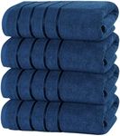 Utopia Towels 4 Pack Premium Viscose Oversized Bath Towels Set, 100% Ring Spun Cotton (27 x 54 Inches) Highly Absorbent, Quick Drying Shower Towels for Bathroom, Spa, Travel and Pool (Navy)