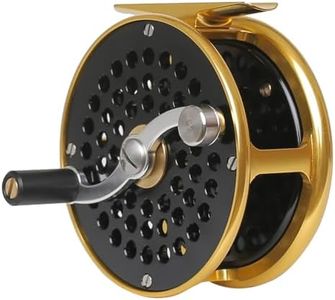 Vintage Classic Fly Fishing Reel,Right/Left Handle Position, Fly Reel (Black with Gold, 5/6 wt)