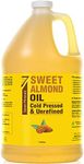 Seven Minerals, Pure Cold Pressed Sweet Almond Oil - 1 Gallon - Unrefined & 100% Natural For Skin & Hair, with No Added Ingredients - Perfect Carrier Oil for Essential Oils