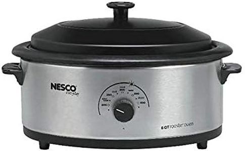 NESCO 4816-25PR, Roaster Oven with Porcelain Cookwell, Stainless Steel, 6 quart, 750 watts