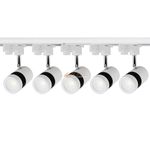 JACKAL® LED 9 Watts Indoor Ceiling Spot Light/Focus Light/Track Light (White) Flexibly Rotatable Light Head | Perfect for Kitchen, Living Room & Malls – Trackway Included (White Body), Pack of 5