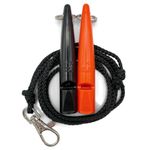 ACME Dog Whistle No. 211.5 with Whistle Band | Double Pack | 2 Whistles Including 2 Bands | Ideal for Recall - Loud and Far-reaching (Black + DG Orange)