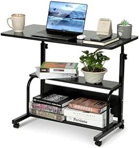 Laptop Desk Adjustable Desk Small Standing Desk Home Office Desks for Small Spaces Portable Desk Table for Bedrooms, 31.5" Black Uplift Student Study Desk Mobile Rolling Computer Work Desk on Wheels