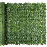 Jinwu Artificial Ivy Privacy Fence Screen, 100x70 Inch Artificial Faux Ivy Hedge, Expandable Faux Privacy Fence with 80 pcs Zip Ties Decoration for Wall Screen, Outdoor Garden, Wedding Decor