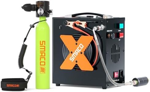 SMACO Mini Scuba Tank 0.5L Reusable Portable Diving Tank & Emergency Pony Bottle Air Suitable for Freediving, Snorkeling, and Underwater Activities DOT-Certified Air Cylinder S300 Plus