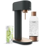 Ruby 2 Sparkling Water Maker - Silent Carbonated Water Machine Made of Robust Long-Lasting Aluminium & 1L Water Bottle - Without CO2 Cylinder - Black Copper