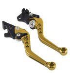 Agatige 1 Pair Bike Brake Handle, 16cm/6.4in Left Handle, 19cm/7.2in Right Handle, Diameter 6mm/0.2in Left Handle D 8mm/0.3in Right Handle Motorcycle Clutch Drum Brake Lever for Bike (Yellow)