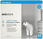 Ecostore Dishwasher Tablets 50 Pack, Household Cleaning, Clean Dishes, Vanish and Streak Free, Cuts Through Grease, No Rinse Needed, Save Time, Sparkling Dishes, Remove Soap Scum, Streak Free Glasses