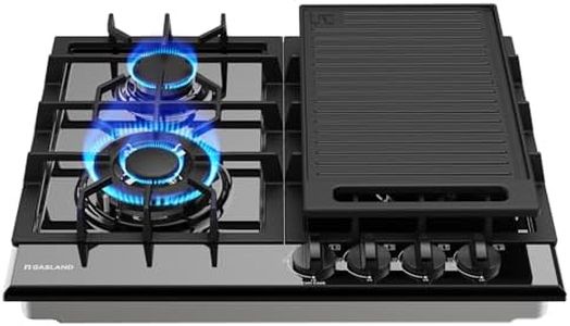 GASLAND 4 Burners Gas Cooktop 24 Inch GH60EF Drop-in Propane Stove Top with Thermocouple Protection, LPG/NG Convertible Dual Fuel Natural Gas Hob, Black
