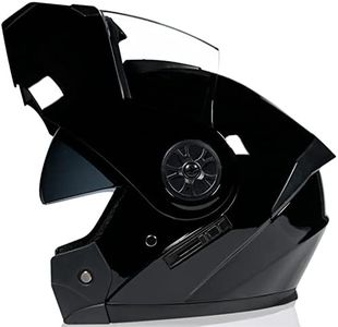 Lightweight Modular Motorcycle Helmet, Front Flip Up Motorbike Helmet for Men and Women, DOT Certified Full Face Integrated Protective Helmet, HD Double Visor, Scooter, Moped M,L(57-58CM)