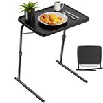 Allpop Max TV Tray Table, Large Folding TV Dinner Tray for Eating, Adjustable Laptop Table on Couch & Bed with 6 Heights & 3 Tilt Angles, Black
