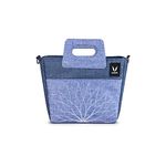 VAYA life.Improved Polyester Insulated Lunch Bag, Waterproof and with Cutlery Pouch, Easy-to-Carry Lightweight Tote with Zip and Handle, Sling Bag with Adjustable Detachable Nylon Strap (Blue)