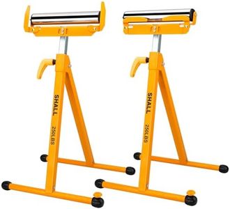 SHALL 2-Pack Folding Roller Stand - Heavy Duty 250 LBS Load Capacity - 27.8-43'' Adjustable Height - for Table Saw Outfeed Woodworking
