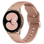 Tobfit Watch Strap Compatible for Samsung Galaxy Watch 6/6 Classic/Watch 4/4 Classic/Watch 5/5 Pro (Watch Not Included), for 20mm Replacement Wristband, Smartwatch Band for Men Women (Bling Rose Gold)