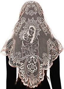 Bozidol Church Veil Lace Mantilla - Triangle Virgin Mary Head Covering Spanish Veil for Women