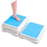 Portable Bath Step Stool Stack-Able Safety Aid Disability Non Slip Shower Step Wefaner （Blue）